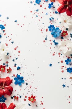 Clean white backdrop with subtle patriotic elements for Patriot Day.