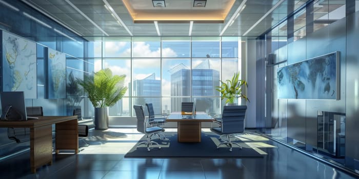 Corporate environment featuring business tools.