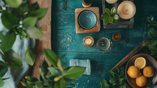 Overhead shot capturing the essence of beauty and wellness