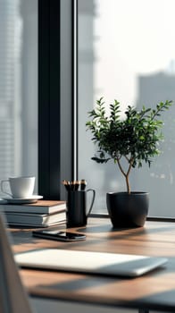 Professional business environment with sleek office items.