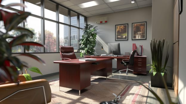 Professional office environment with plenty of room for text.