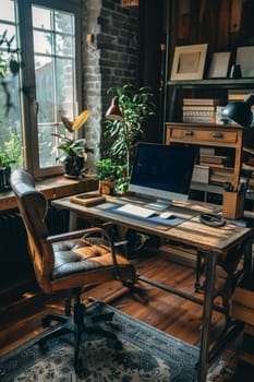 Professional workspace with room for promotional text.