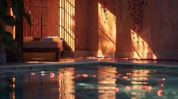 Shadows outlining the allure of beauty and relaxation