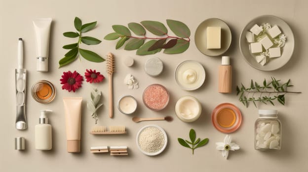 Simple layout of beauty and relaxation aids