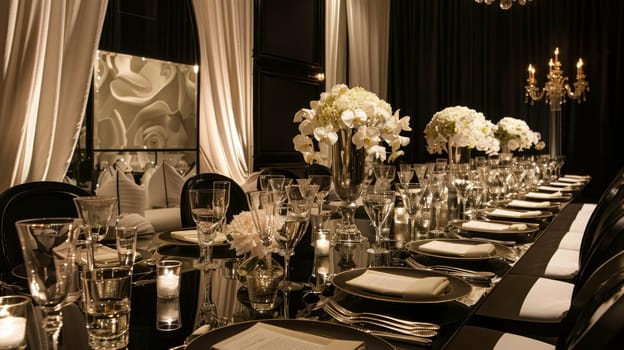 Simple and sleek party design for a sophisticated gathering