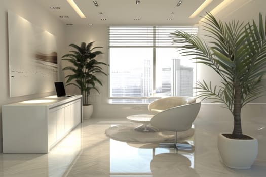 Simple and uncluttered business environment with minimalistic decor.
