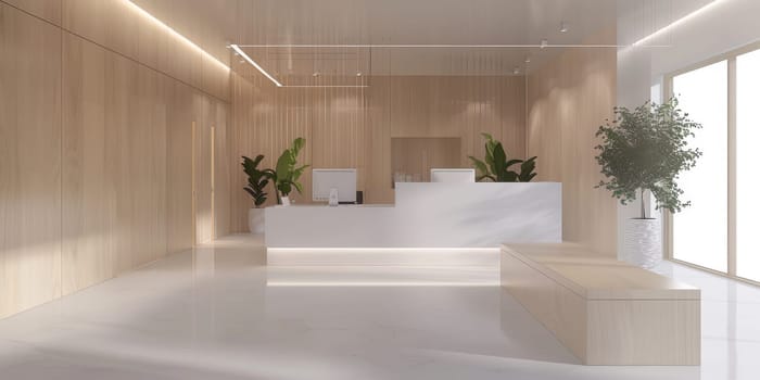 Simple and uncluttered business environment with minimalistic decor.