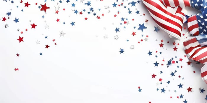 Simple white background with patriotic elements for Patriot Day.