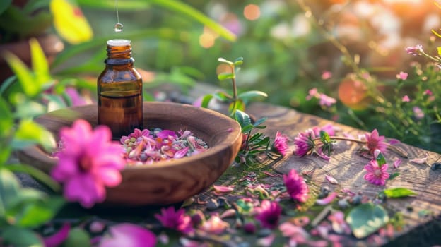Tranquil imagery of holistic health essentials with spacious copy area