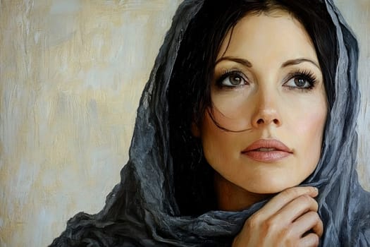 Portrait of Saint Magdalene. AI generative.