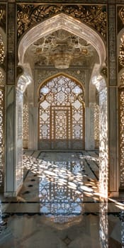 Ornamental Islamic mirrors with intricate frames, reflecting light and adding depth to rooms.
