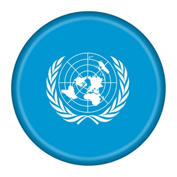 A United Nations flag button with clipping path