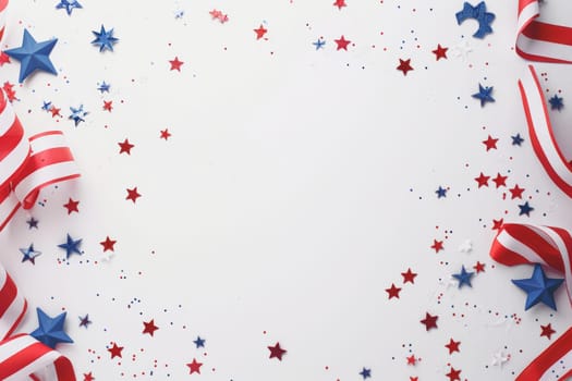 White background with subtle patriotic elements for Patriot Day