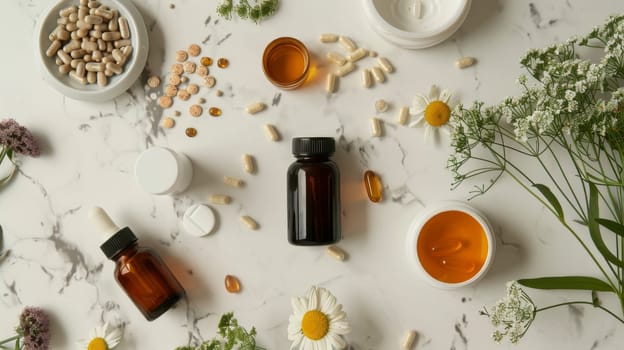 Clean and simple layout of holistic health essentials