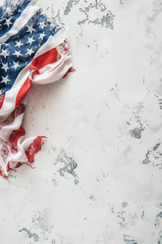 Clean white backdrop with a subtle American flag for Patriot Day.