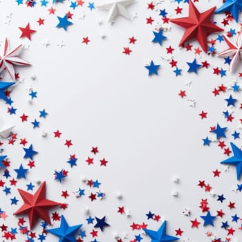 Clean white backdrop with red, white, and blue elements for Patriot Day.