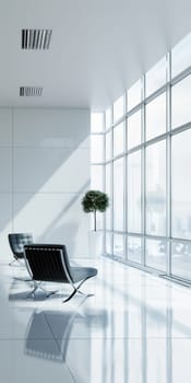 Clean and simple business scene with ample copy space.
