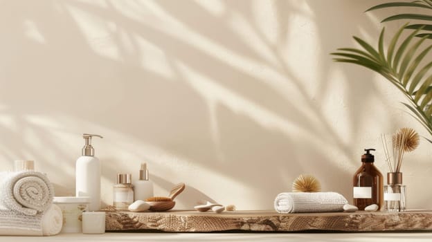 Copy space harmoniously incorporated into the overall aesthetic of beauty and wellness scene