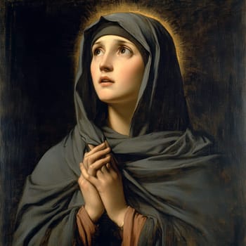Portrait of Saint Magdalene. AI generative.