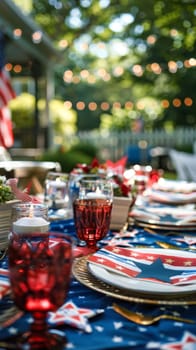 Decorated setting with stars and stripes for a festive Patriot Day.