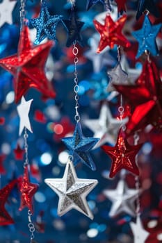 Decorative elements in red, white, and blue for Patriot Day.