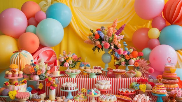 Eye-catching party arrangement designed with an attention-grabbing pattern