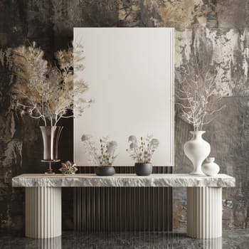 Elegant mockup setup with intricate decoration for a sophisticated presentation.
