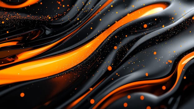 A hyper-detailed, high-resolution 3D rendering showcasing an abstract design in rich orange and black tones. The composition combines natural textures with a modern, high-contrast aesthetic, resulting in a visually compelling image that emphasizes depth and detail.