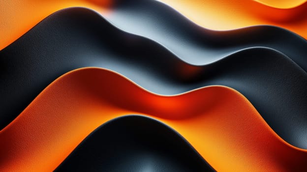 A hyper-detailed, high-resolution 3D rendering showcasing an abstract design in rich orange and black tones. The composition combines natural textures with a modern, high-contrast aesthetic, resulting in a visually compelling image that emphasizes depth and detail.