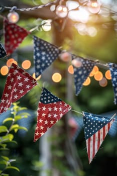 Festive bunting and decorations for Patriot Day.