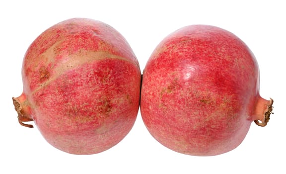 Red whole ripe pomegranate on isolated background, close up