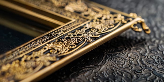 Gilded Islamic photo frames with arabesque designs, showcasing cherished memories with elegance.