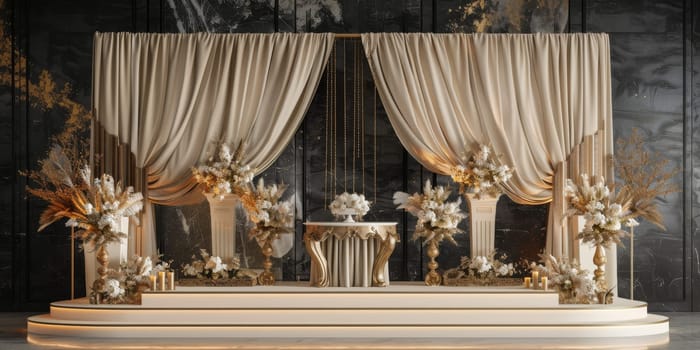 Glamorous mockup setup with lavish decoration for a sumptuous presentation.