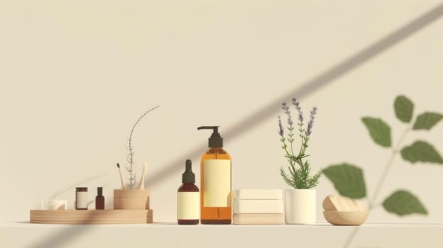 Minimalist composition of wellness essentials