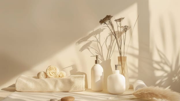 Minimalist composition of spa and relaxation essentials
