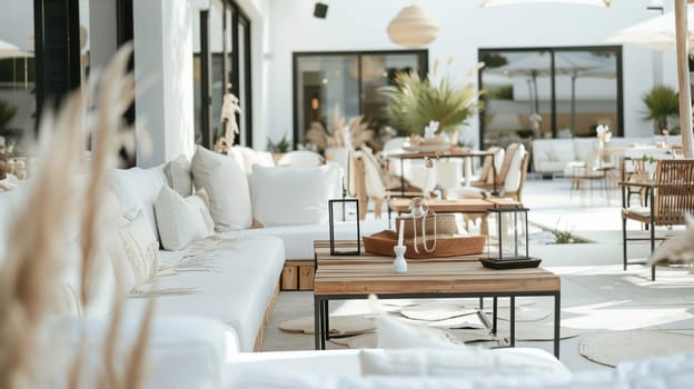 Minimalist party setup encourages guests to relax and enjoy themselves
