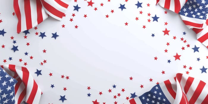 Minimalist white backdrop with patriotic elements for Patriot Day.
