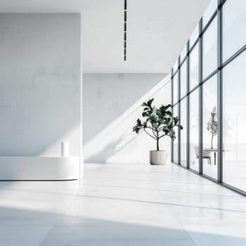 Minimalistic corporate environment with a blank area for text.