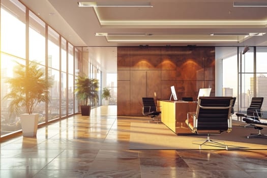Modern business scene featuring ample blank space.