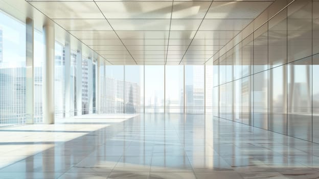 Modern business scene with open space for advertising text.
