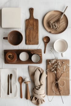 Modern flat lay of lifestyle and home decor items.