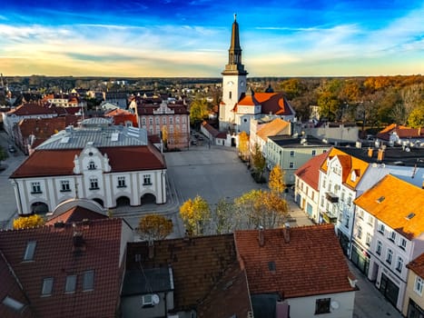 Architecture of Jarocin old town in Greater Poland Voivodeship, Poland