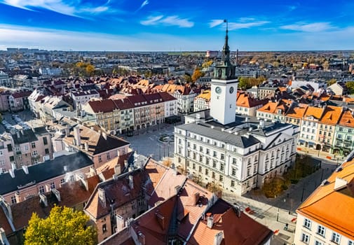 Architecture of Kalisz old town in Greater Poland Voivodeship, Poland
