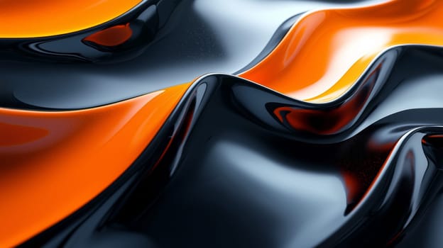 A hyper-detailed, high-resolution 3D rendering showcasing an abstract design in rich orange and black tones. The composition combines natural textures with a modern, high-contrast aesthetic, resulting in a visually compelling image that emphasizes depth and detail.
