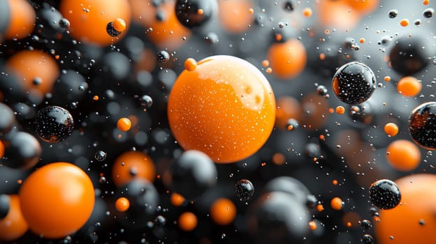 A hyper-detailed, high-resolution 3D rendering showcasing an abstract design in rich orange and black tones. The composition combines natural textures with a modern, high-contrast aesthetic, resulting in a visually compelling image that emphasizes depth and detail.