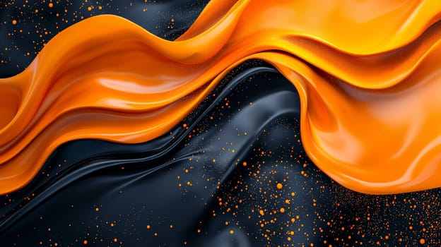 A hyper-detailed, high-resolution 3D rendering showcasing an abstract design in rich orange and black tones. The composition combines natural textures with a modern, high-contrast aesthetic, resulting in a visually compelling image that emphasizes depth and detail.