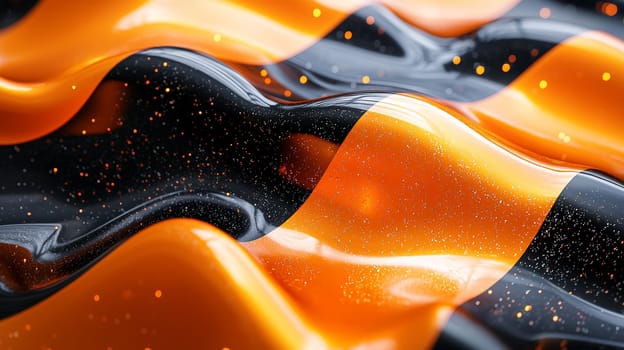A hyper-detailed, high-resolution 3D rendering showcasing an abstract design in rich orange and black tones. The composition combines natural textures with a modern, high-contrast aesthetic, resulting in a visually compelling image that emphasizes depth and detail.