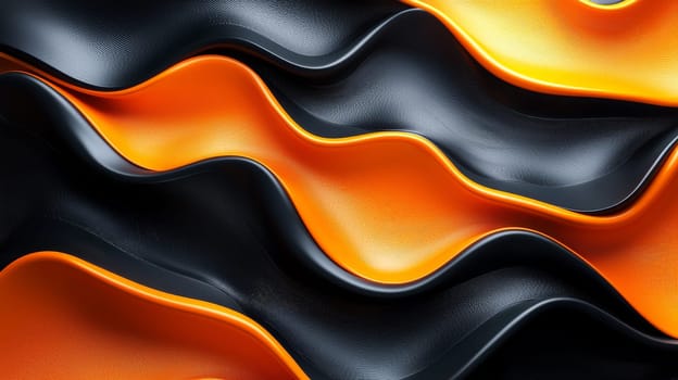 A hyper-detailed, high-resolution 3D rendering showcasing an abstract design in rich orange and black tones. The composition combines natural textures with a modern, high-contrast aesthetic, resulting in a visually compelling image that emphasizes depth and detail.