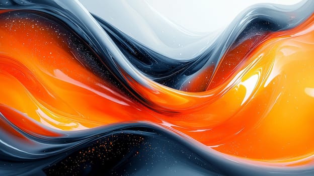 A hyper-detailed, high-resolution 3D rendering showcasing an abstract design in rich orange and black tones. The composition combines natural textures with a modern, high-contrast aesthetic, resulting in a visually compelling image that emphasizes depth and detail.