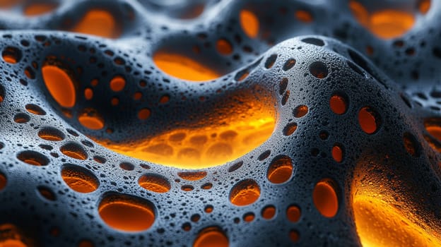 A high-resolution 3D rendering displaying an abstract biogenic structure in vibrant orange and deep black tones. This hyper-detailed, high-contrast image brings together organic forms with a futuristic aesthetic, creating a visually striking and intricate composition.